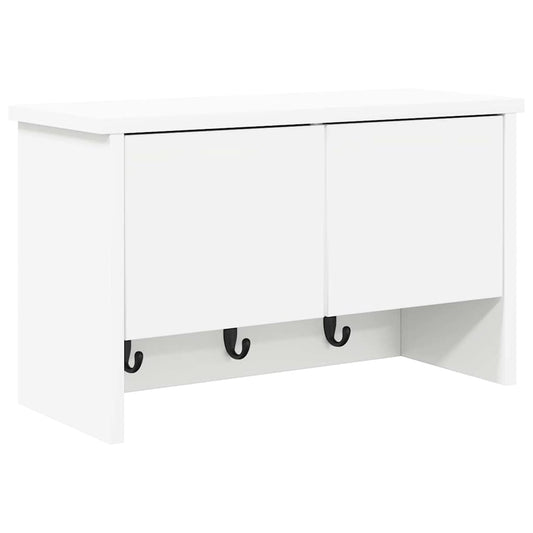 vidaXL Τοίχου Κρεμάστρα Επιτοίχιο Λευκό 50 x 20 x 30 εκ.