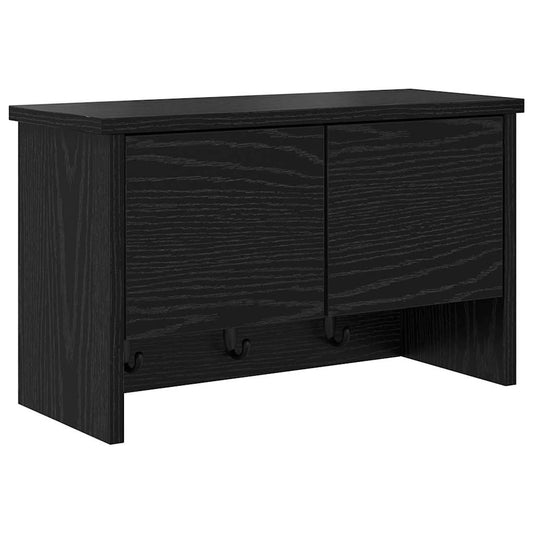 vidaXL Τοίχου Κρεμάστρα Επιτοίχιο Μαύρη Οξυά 50 x 20 x 30 εκ.