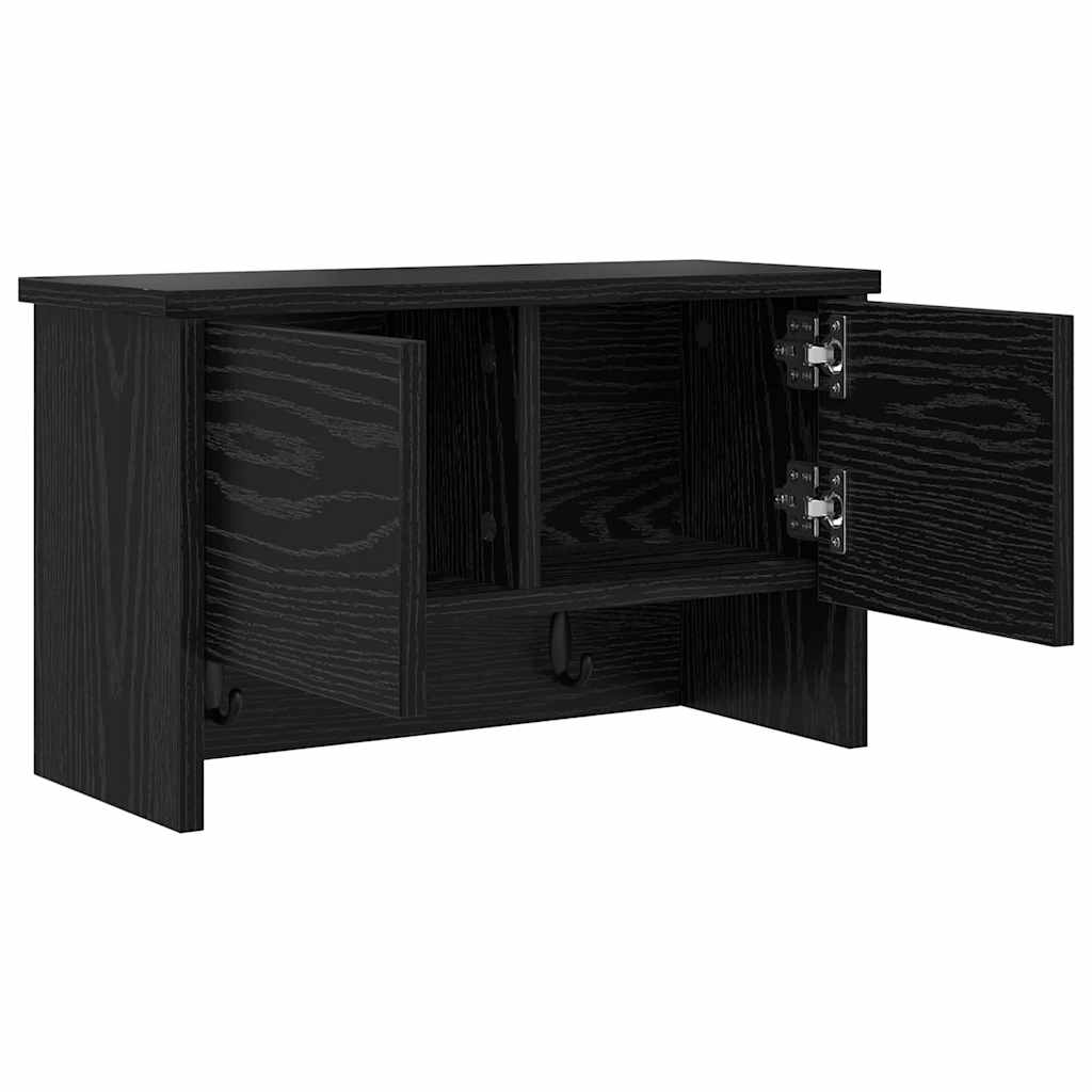 vidaXL Τοίχου Κρεμάστρα Επιτοίχιο Μαύρη Οξυά 50 x 20 x 30 εκ.