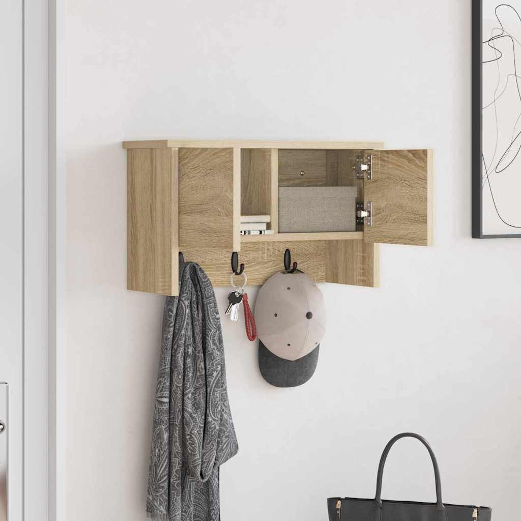 vidaXL Τοίχου Κρεμάστρα Επιτοίχιο Δρύς Sonoma 50 x 20 x 30 εκ.
