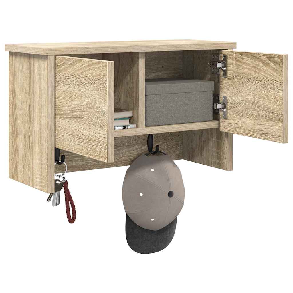 vidaXL Τοίχου Κρεμάστρα Επιτοίχιο Δρύς Sonoma 50 x 20 x 30 εκ.