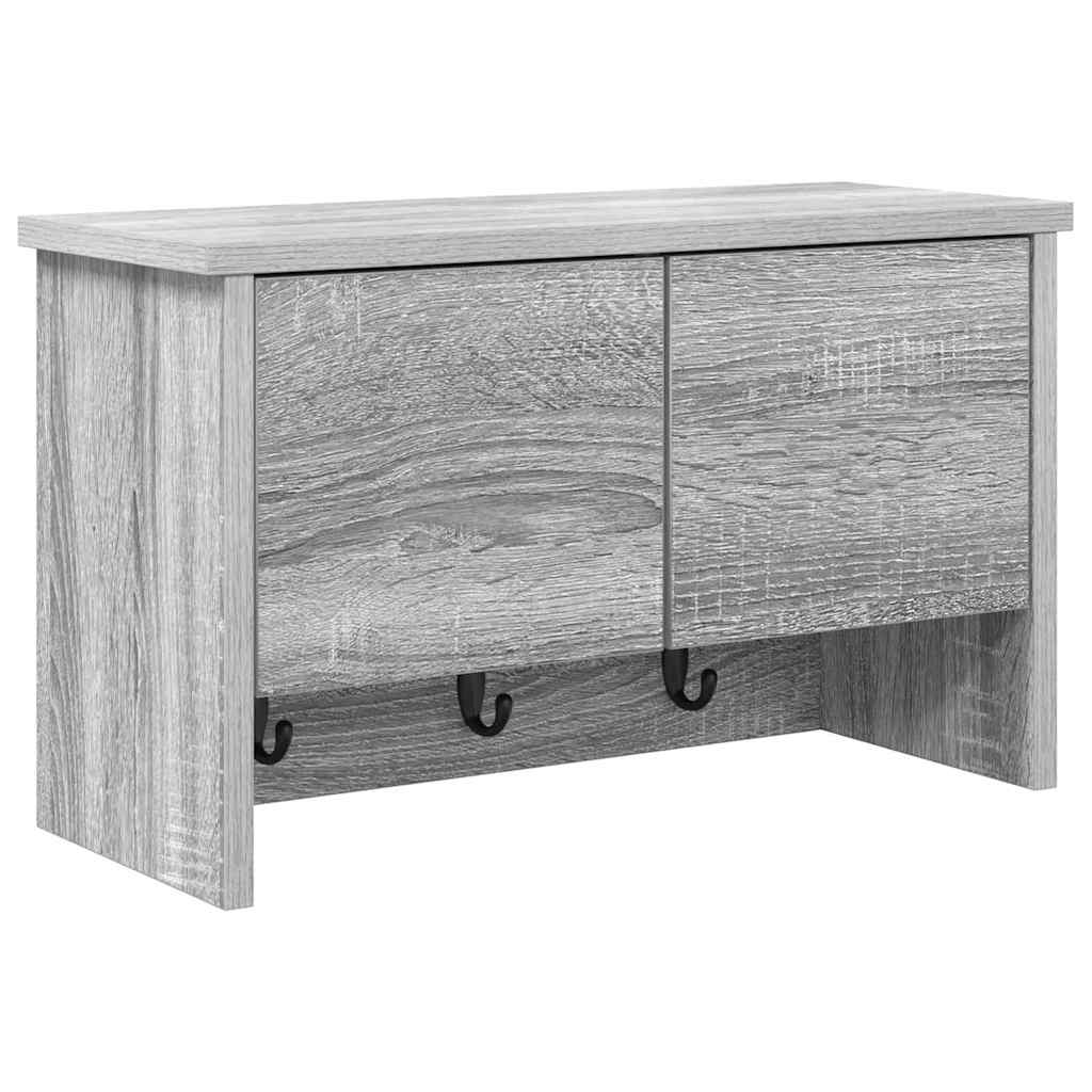 vidaXL Τοίχου Κρεμάστρα με ράφι Γκρίζο Σονομα 50 x 20 x 30 εκ.