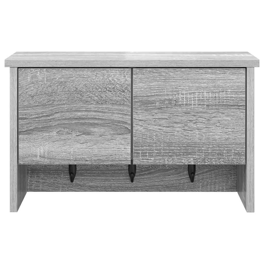 vidaXL Τοίχου Κρεμάστρα με ράφι Γκρίζο Σονομα 50 x 20 x 30 εκ.