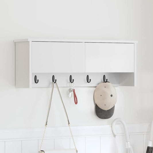 vidaXL Τοίχου Κρεμάστρα Επιτοίχιο Λευκό 80 x 20 x 30 cm