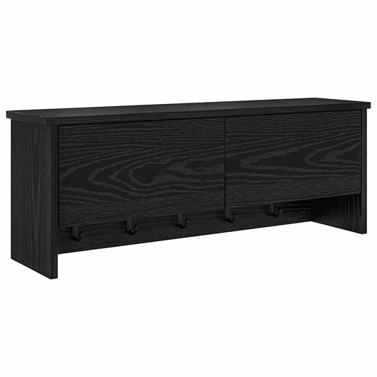 vidaXL Τοίχου Κρεμάστρα Επιτοίχιο Μαύρη Οξυά 80 x 20 x 30 cm