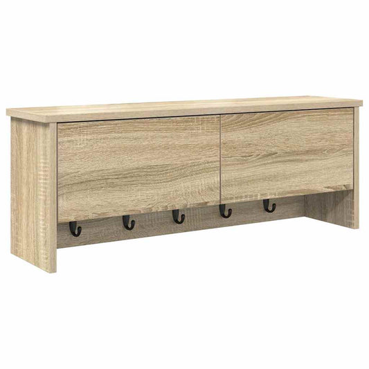vidaXL Τοίχου Κρεμάστρα Επιτοίχιο Δρύς Sonoma 80 x 20 x 30 cm