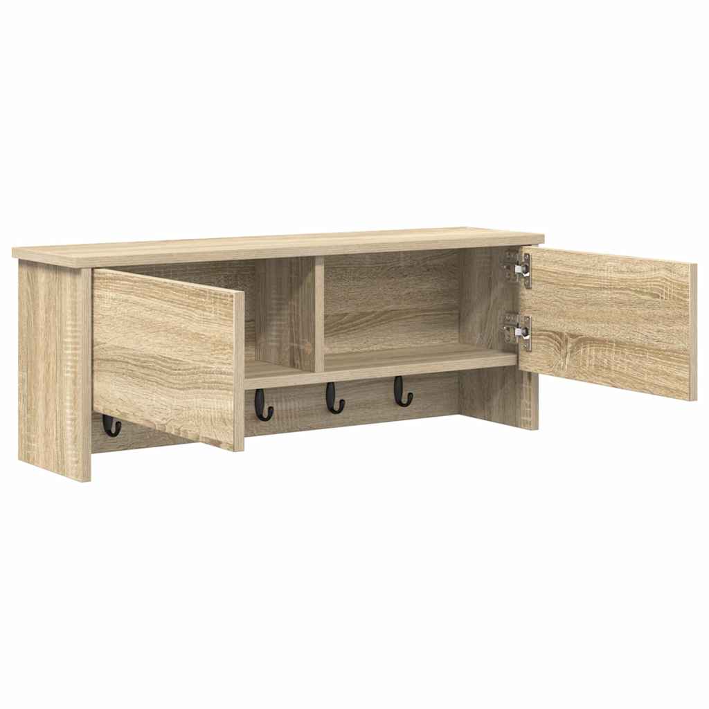 vidaXL Τοίχου Κρεμάστρα Επιτοίχιο Δρύς Sonoma 80 x 20 x 30 cm