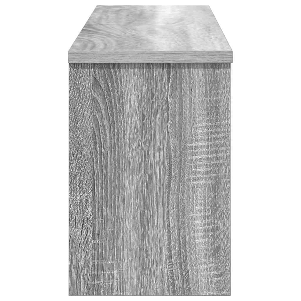 vidaXL Τοίχου Κρεμάστρα με ράφι με πόρτα Γκρίζο Σονομα 80 x 20 x 30 cm