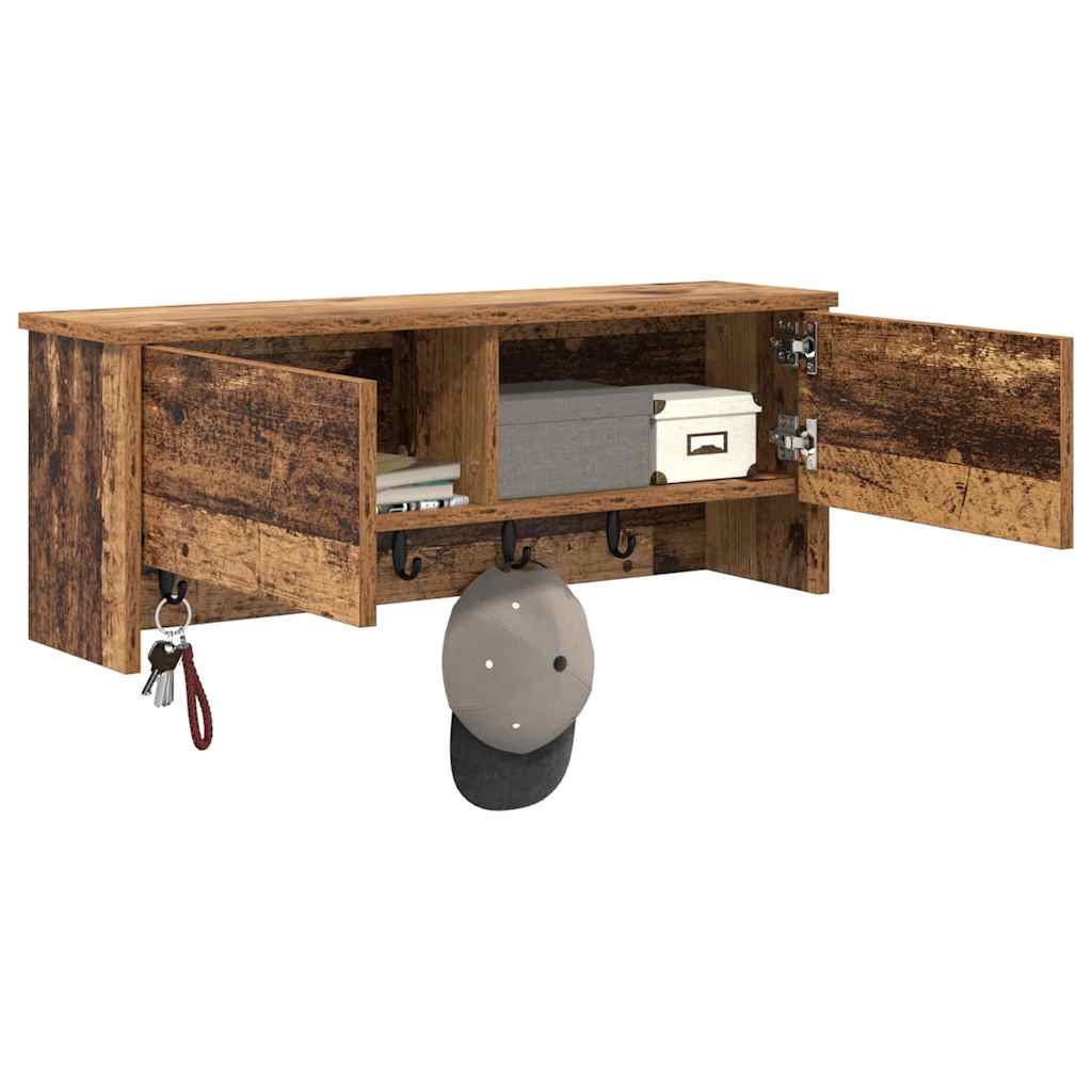 vidaXL Τοίχου Κρεμάστρα Παλαιό ξύλο 80 x 20 x 30 cm Επεξεργασμένο ξύλο