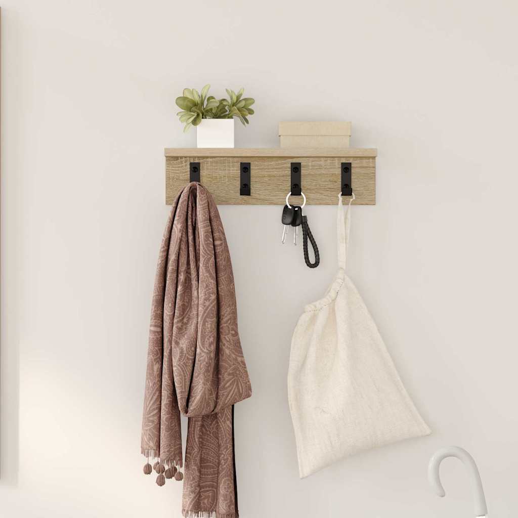 vidaXL Τοίχου Κρεμάστρα Επιτοίχιο Δρύς Sonoma 40 x 10,5 x 10,5 εκ