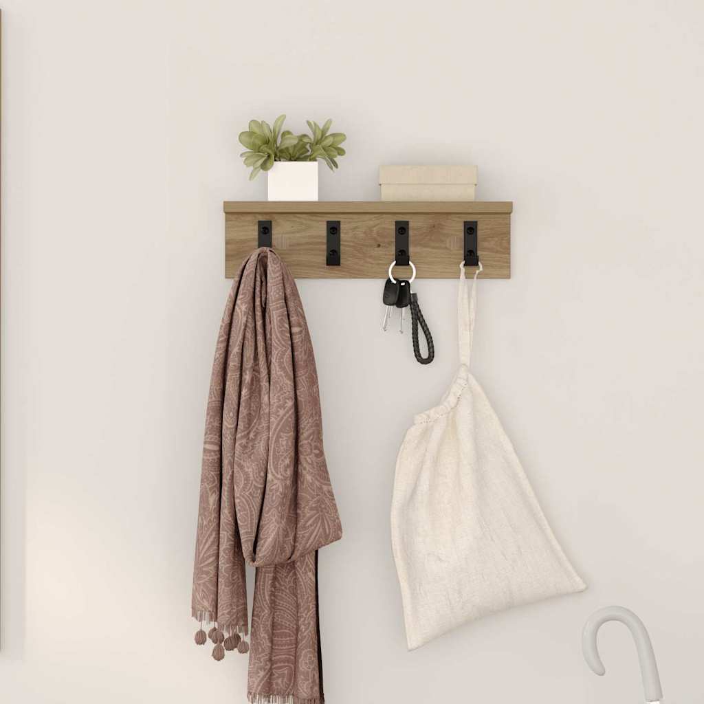 vidaXL Τοίχου Κρεμάστρα Επιτοίχιο Artisan Oak 40 x 10,5 x 10,5 εκ