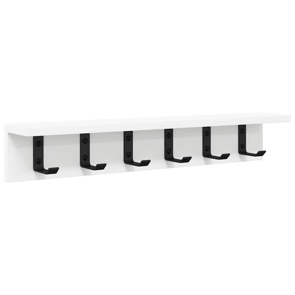 vidaXL Τοίχου Κρεμάστρα Επιτοίχιο Λευκό 60 x 10,5 x 10,5 εκ