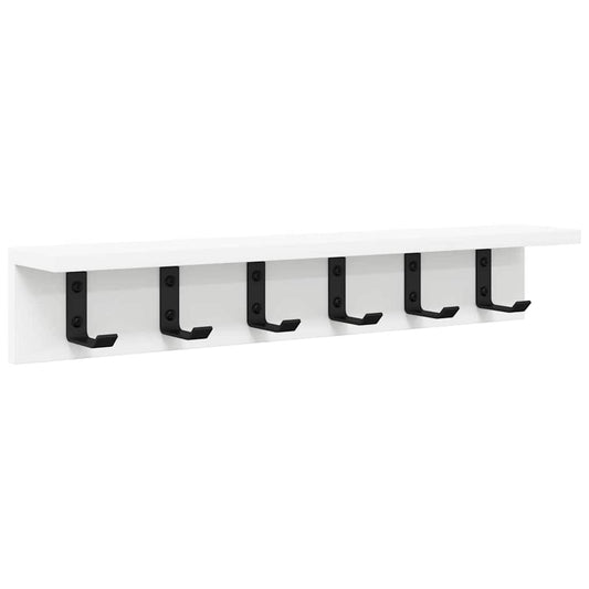 vidaXL Τοίχου Κρεμάστρα Επιτοίχιο Λευκό 60 x 10,5 x 10,5 εκ