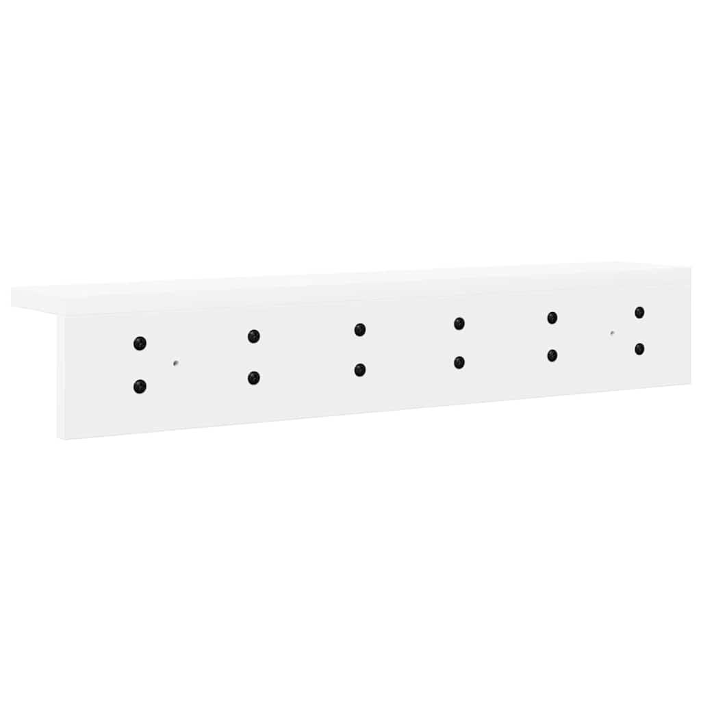 vidaXL Τοίχου Κρεμάστρα Επιτοίχιο Λευκό 60 x 10,5 x 10,5 εκ
