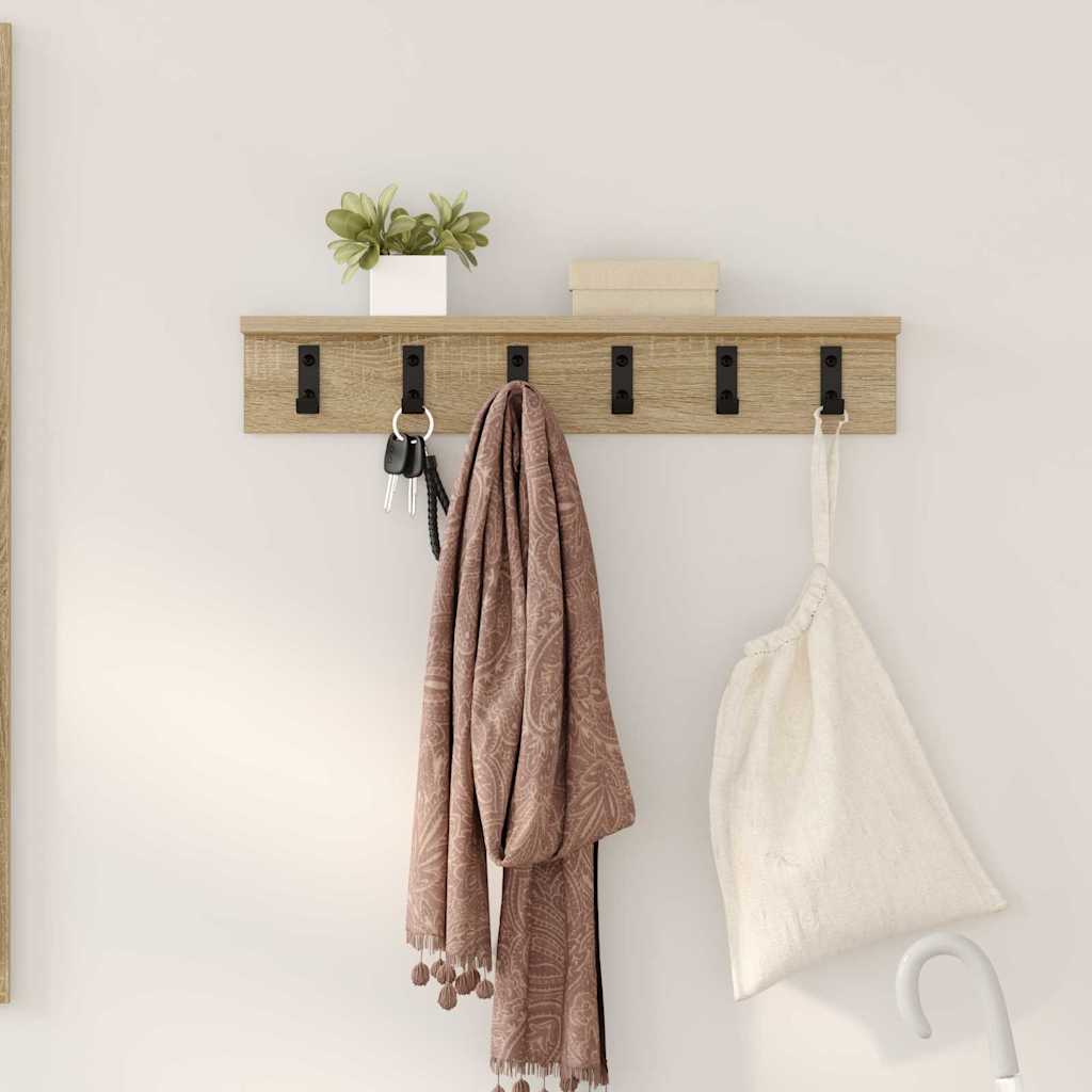 vidaXL Τοίχου Κρεμάστρα Επιτοίχιο Δρύς Sonoma 60 x 10,5 x 10,5 εκ