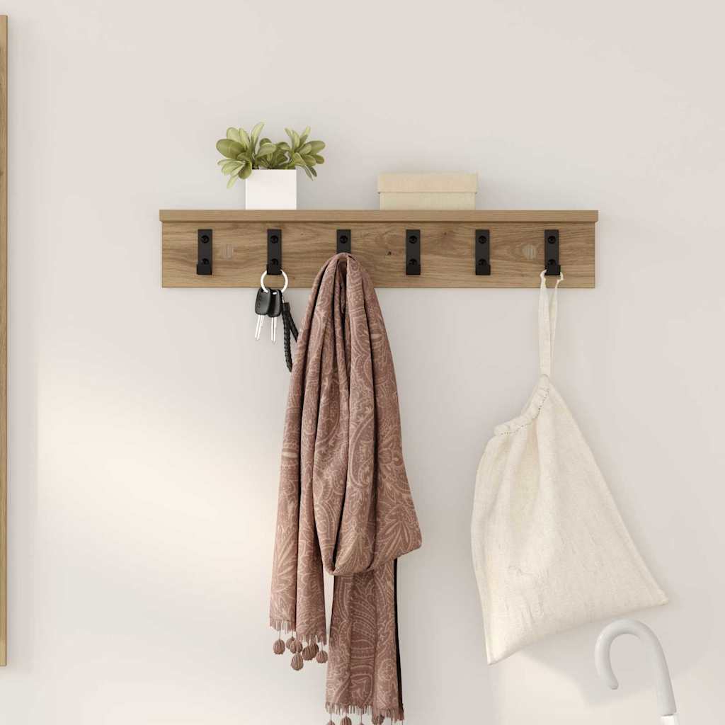 vidaXL Τοίχου Κρεμάστρα Επιτοίχιο Artisan Oak 60 x 10,5 x 10,5 εκ