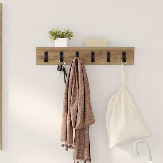 vidaXL Τοίχου Κρεμάστρα Επιτοίχιο Artisan Oak 60 x 10,5 x 10,5 εκ