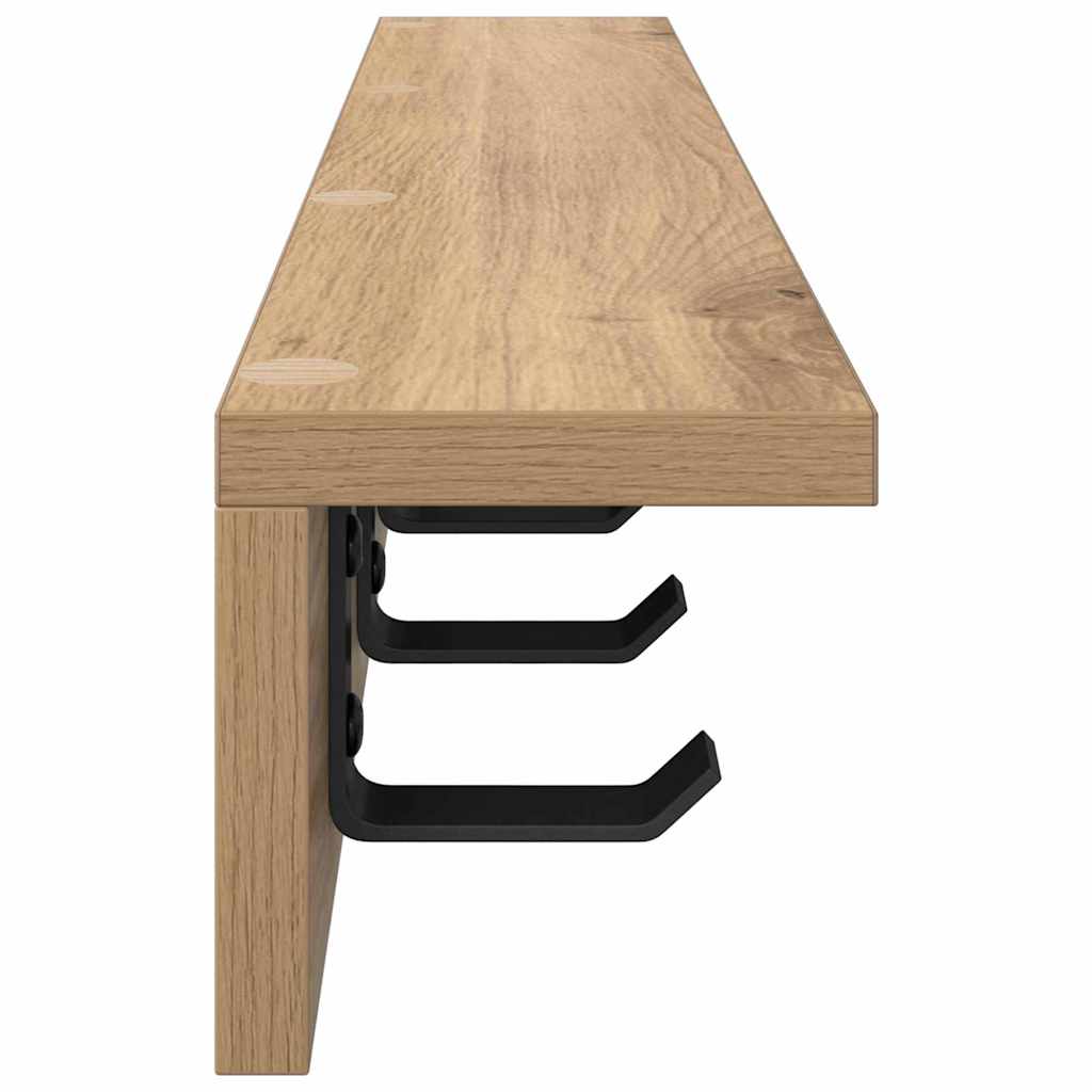 vidaXL Τοίχου Κρεμάστρα Επιτοίχιο Artisan Oak 60 x 10,5 x 10,5 εκ