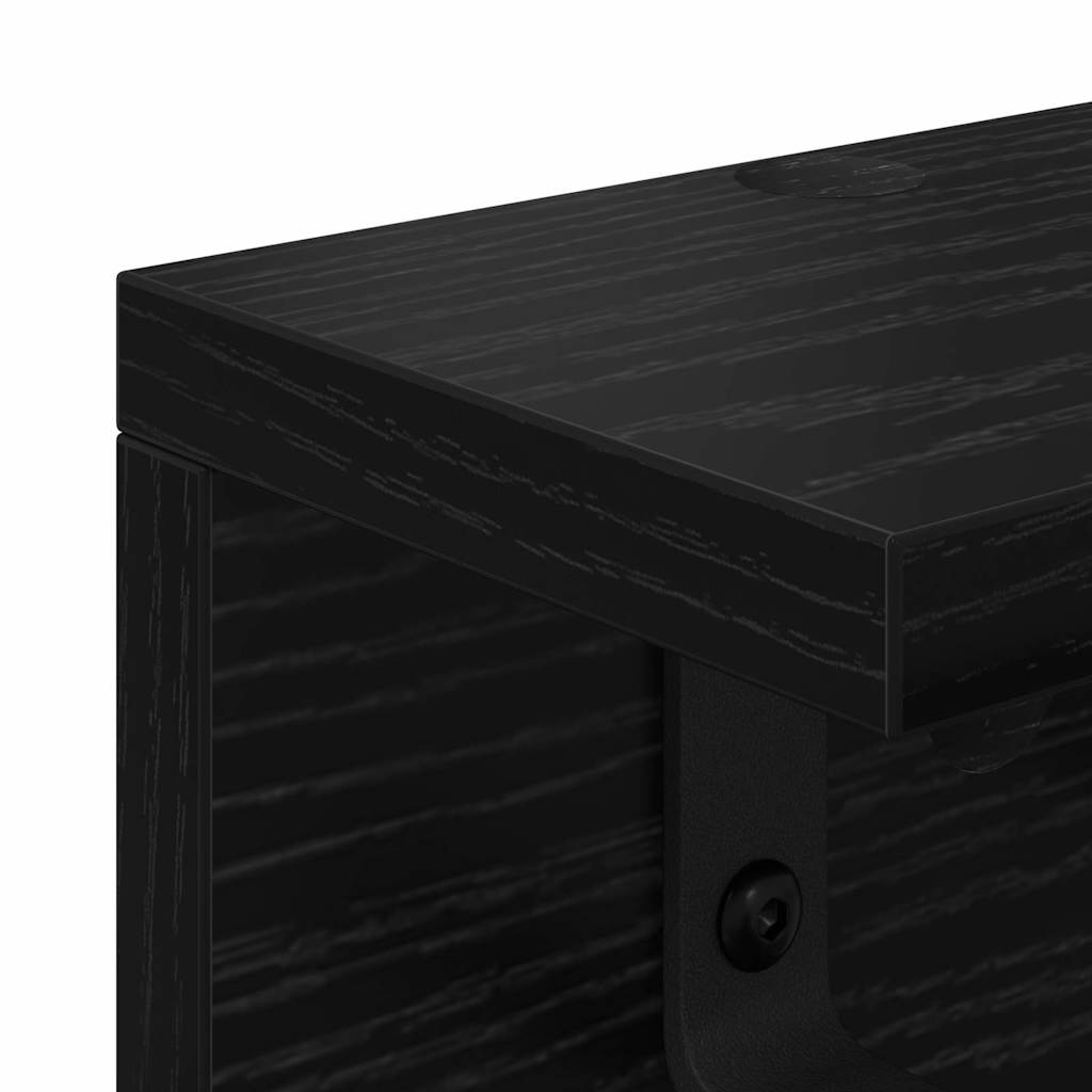 vidaXL Τοίχου Κρεμάστρα Επιτοίχιο Μαύρη Οξυά 80 x 10,5 x 10,5 εκ