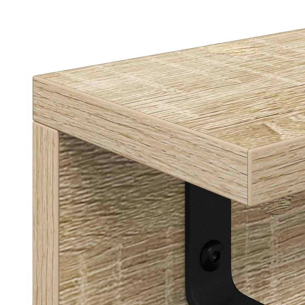 vidaXL Τοίχου Κρεμάστρα Επιτοίχιο Δρύς Sonoma 80 x 10,5 x 10,5 εκ