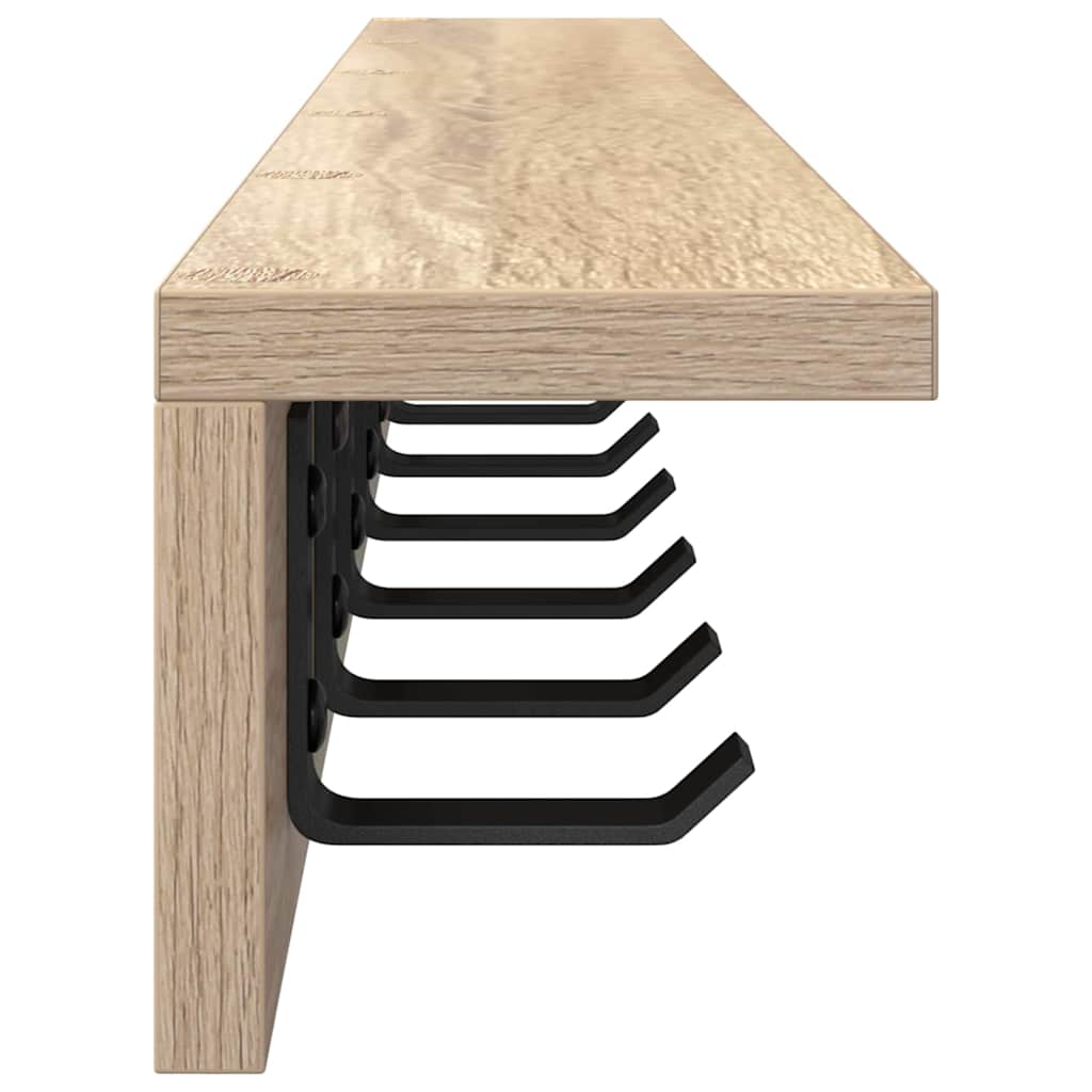 vidaXL Τοίχου Κρεμάστρα Επιτοίχιο Δρύς Sonoma 100 x 10,5 x 10,5 εκ