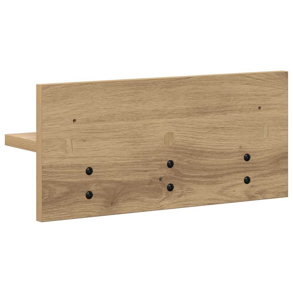 vidaXL Τοίχου Κρεμάστρα Επιτοίχιο Artisan Oak 40 x 10,5 x 18 εκ