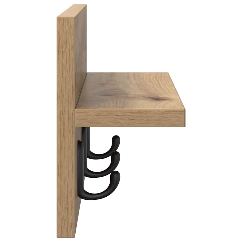 vidaXL Τοίχου Κρεμάστρα Επιτοίχιο Artisan Oak 40 x 10,5 x 18 εκ