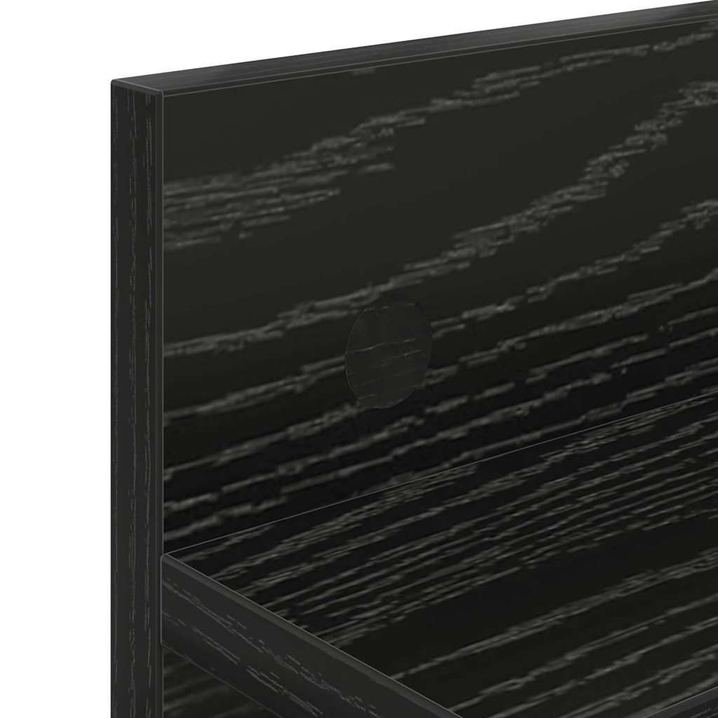 vidaXL Τοίχου Κρεμάστρα Επιτοίχιο Μαύρη Οξυά 60 x 10,5 x 18 εκ