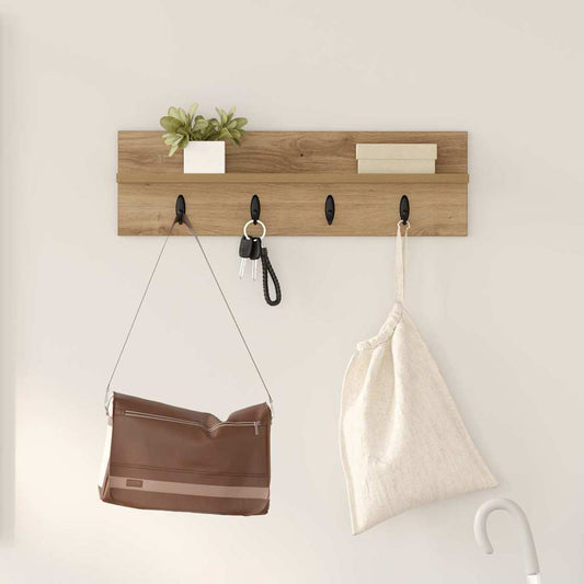 vidaXL Τοίχου Κρεμάστρα Επιτοίχιο Artisan Oak 60 x 10,5 x 18 εκ