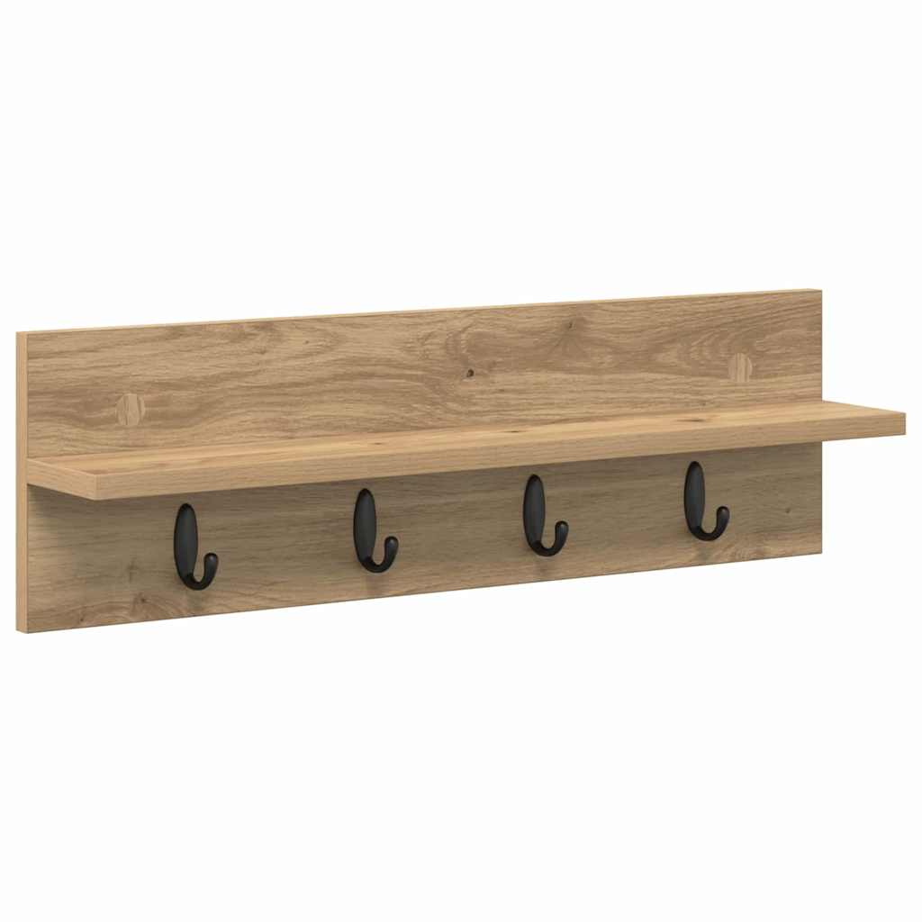 vidaXL Τοίχου Κρεμάστρα Επιτοίχιο Artisan Oak 60 x 10,5 x 18 εκ