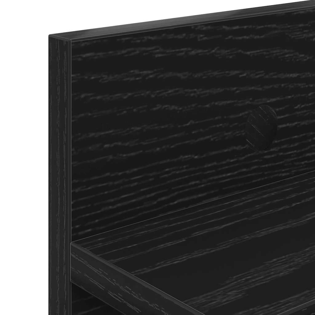 vidaXL Τοίχου Κρεμάστρα Επιτοίχιο Μαύρη Οξυά 100 x 10,5 x 18 εκ