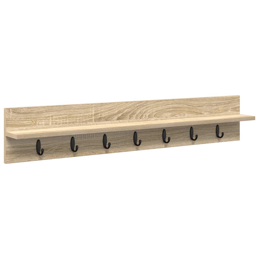 vidaXL Τοίχου Κρεμάστρα Επιτοίχιο Δρύς Sonoma 100 x 10,5 x 18 εκ