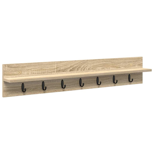 vidaXL Τοίχου Κρεμάστρα Επιτοίχιο Δρύς Sonoma 100 x 10,5 x 18 εκ