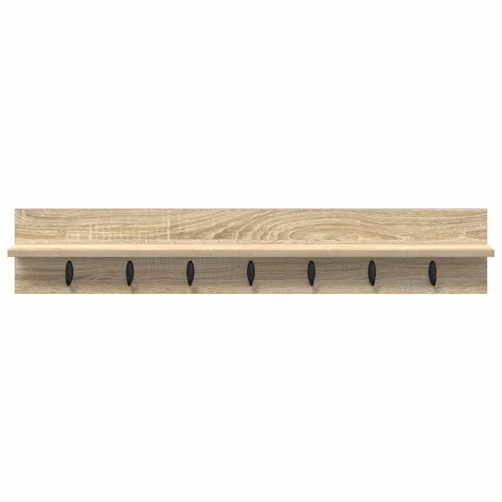 vidaXL Τοίχου Κρεμάστρα Επιτοίχιο Δρύς Sonoma 100 x 10,5 x 18 εκ