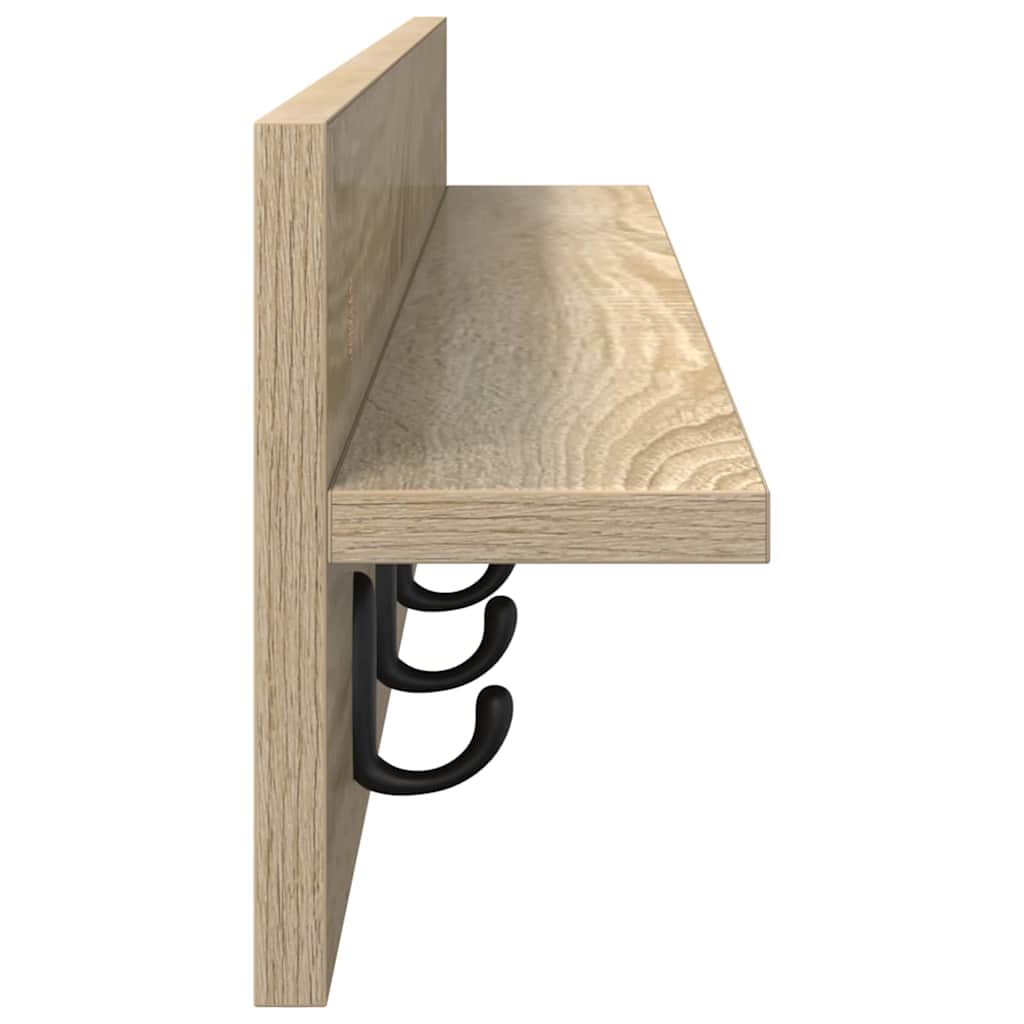 vidaXL Τοίχου Κρεμάστρα Επιτοίχιο Δρύς Sonoma 100 x 10,5 x 18 εκ