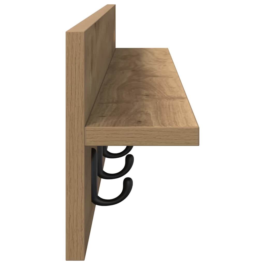 vidaXL Τοίχου Κρεμάστρα Επιτοίχιο Artisan Oak 100 x 10,5 x 18 εκ
