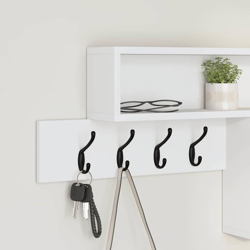 vidaXL Τοίχου Κρεμάστρα Επιτοίχιο Λευκό 100 x 12 x 43,5 εκ