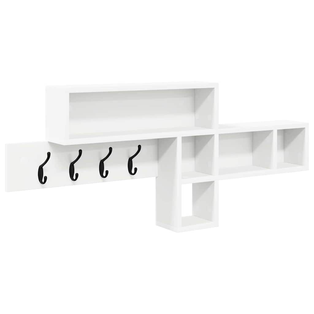 vidaXL Τοίχου Κρεμάστρα Επιτοίχιο Λευκό 100 x 12 x 43,5 εκ