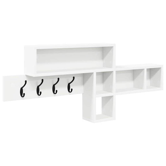 vidaXL Τοίχου Κρεμάστρα Επιτοίχιο Λευκό 100 x 12 x 43,5 εκ