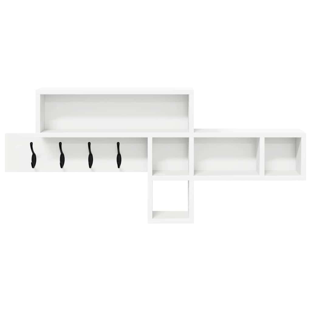 vidaXL Τοίχου Κρεμάστρα Επιτοίχιο Λευκό 100 x 12 x 43,5 εκ