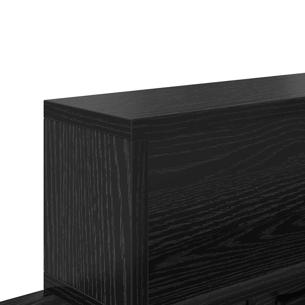 vidaXL Τοίχου Κρεμάστρα Επιτοίχιο Μαύρη Οξυά 100 x 12 x 43,5 εκ