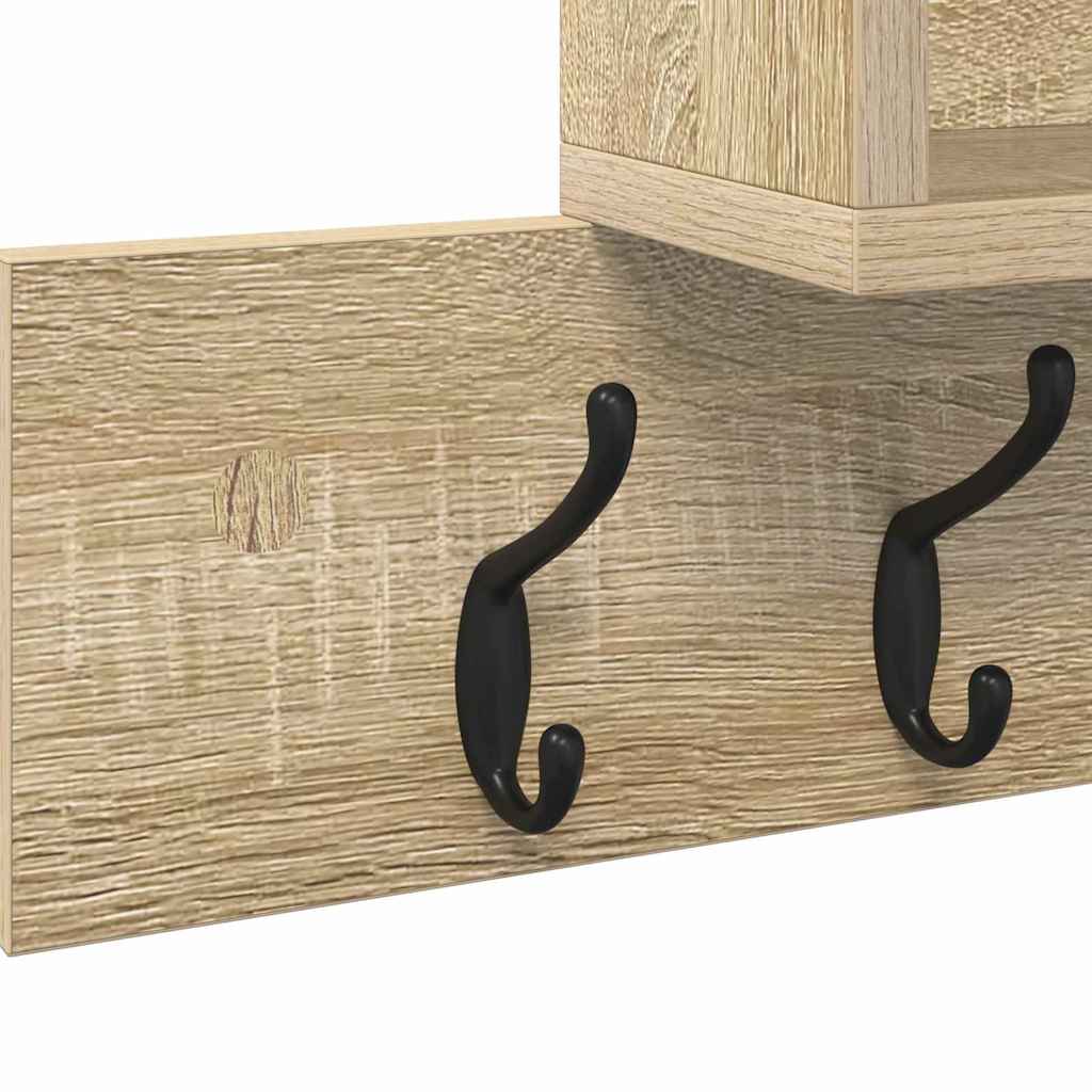 vidaXL Τοίχου Κρεμάστρα Επιτοίχιο Δρύς Sonoma 100 x 12 x 43,5 εκ
