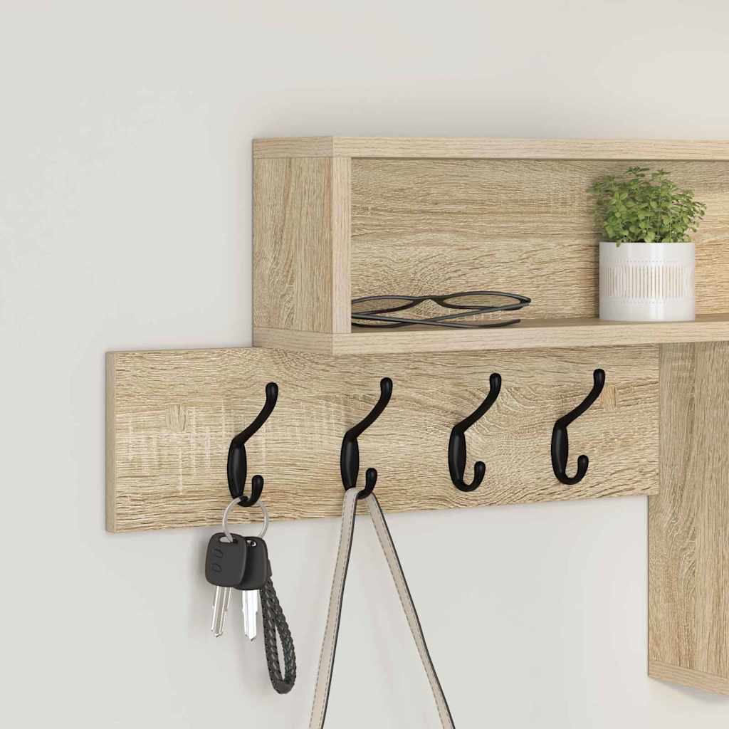 vidaXL Τοίχου Κρεμάστρα Επιτοίχιο Δρύς Sonoma 100 x 12 x 43,5 εκ