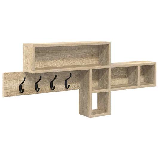 vidaXL Τοίχου Κρεμάστρα Επιτοίχιο Δρύς Sonoma 100 x 12 x 43,5 εκ