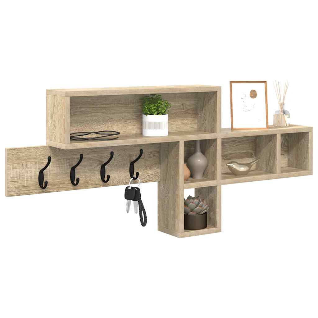 vidaXL Τοίχου Κρεμάστρα Επιτοίχιο Δρύς Sonoma 100 x 12 x 43,5 εκ