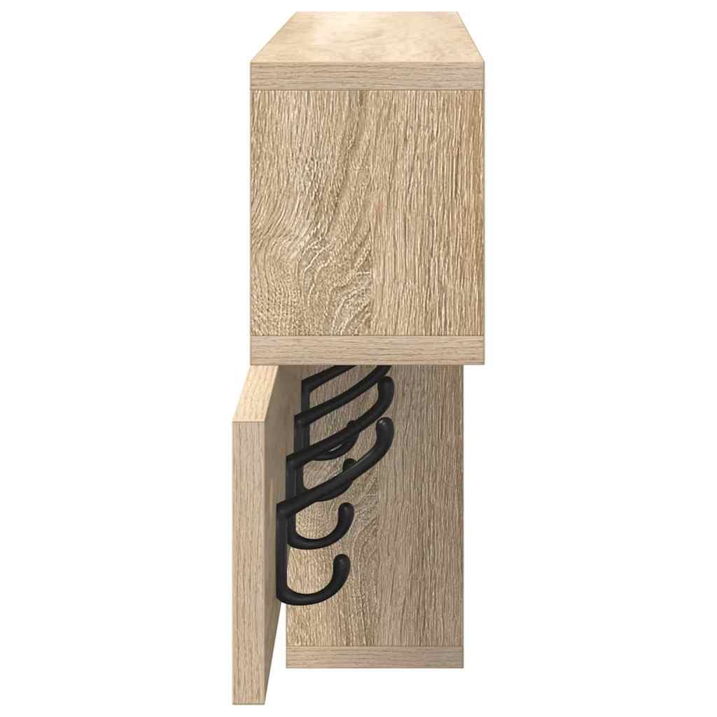 vidaXL Τοίχου Κρεμάστρα Επιτοίχιο Δρύς Sonoma 100 x 12 x 43,5 εκ