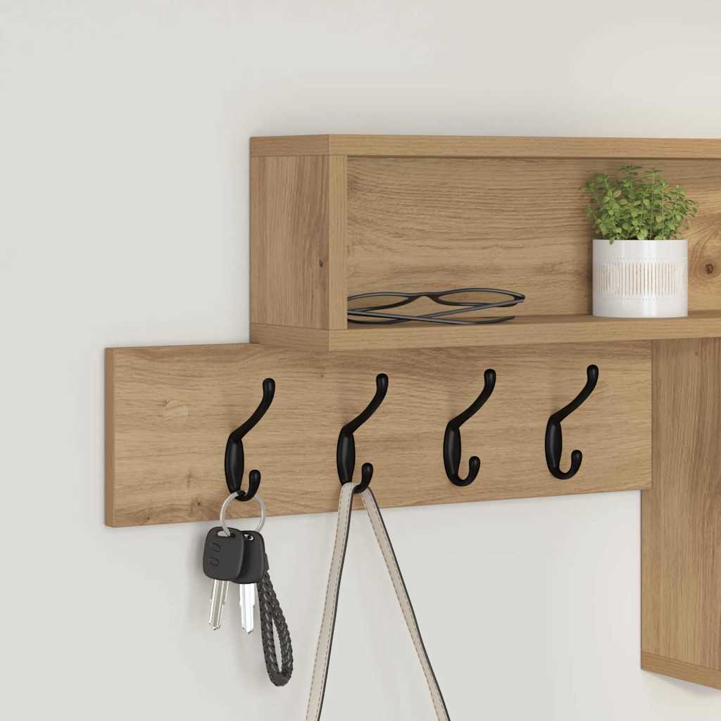 vidaXL Τοίχου Κρεμάστρα Επιτοίχιο Artisan Oak 100 x 12 x 43,5 εκ