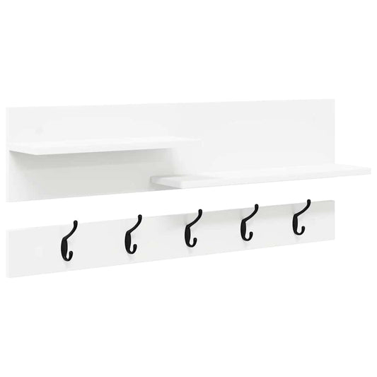 vidaXL Τοίχου Κρεμάστρα Επιτοίχιο Λευκό 90 x 15 x 36 εκ.