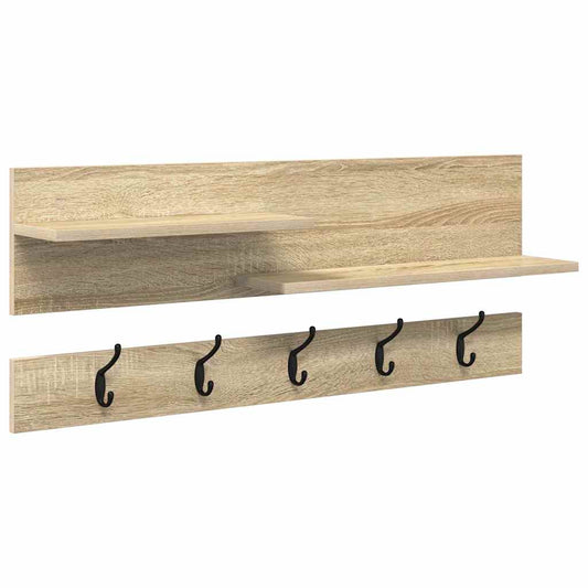 vidaXL Τοίχου Κρεμάστρα Επιτοίχιο Δρύς Sonoma 90 x 15 x 36 εκ.