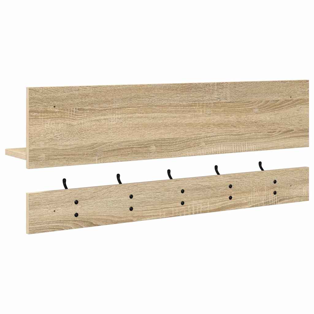 vidaXL Τοίχου Κρεμάστρα Επιτοίχιο Δρύς Sonoma 90 x 15 x 36 εκ.